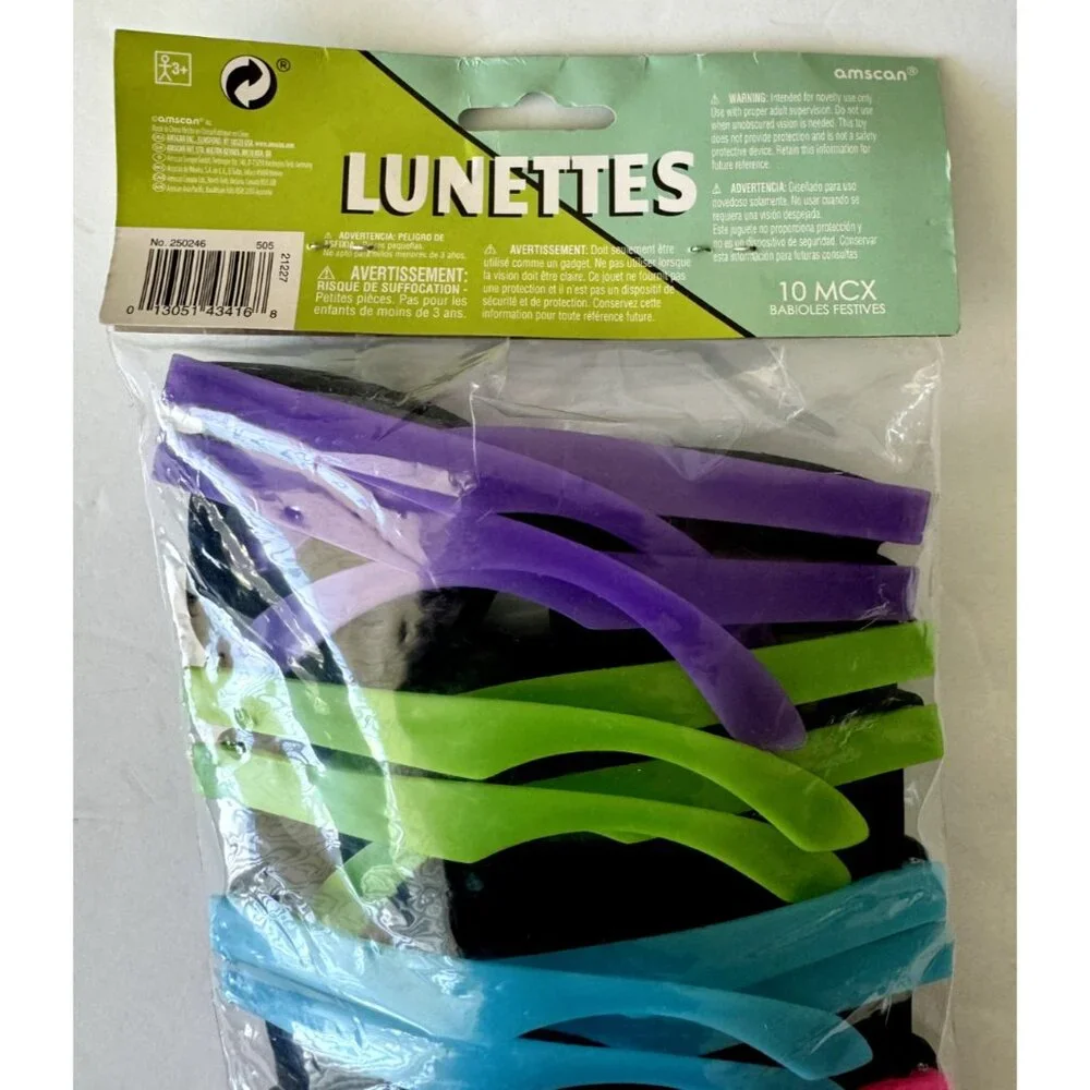 Glasses Lentes 10 mix pc Party Favors Souvenirs Black Multi Adults Child One Sz